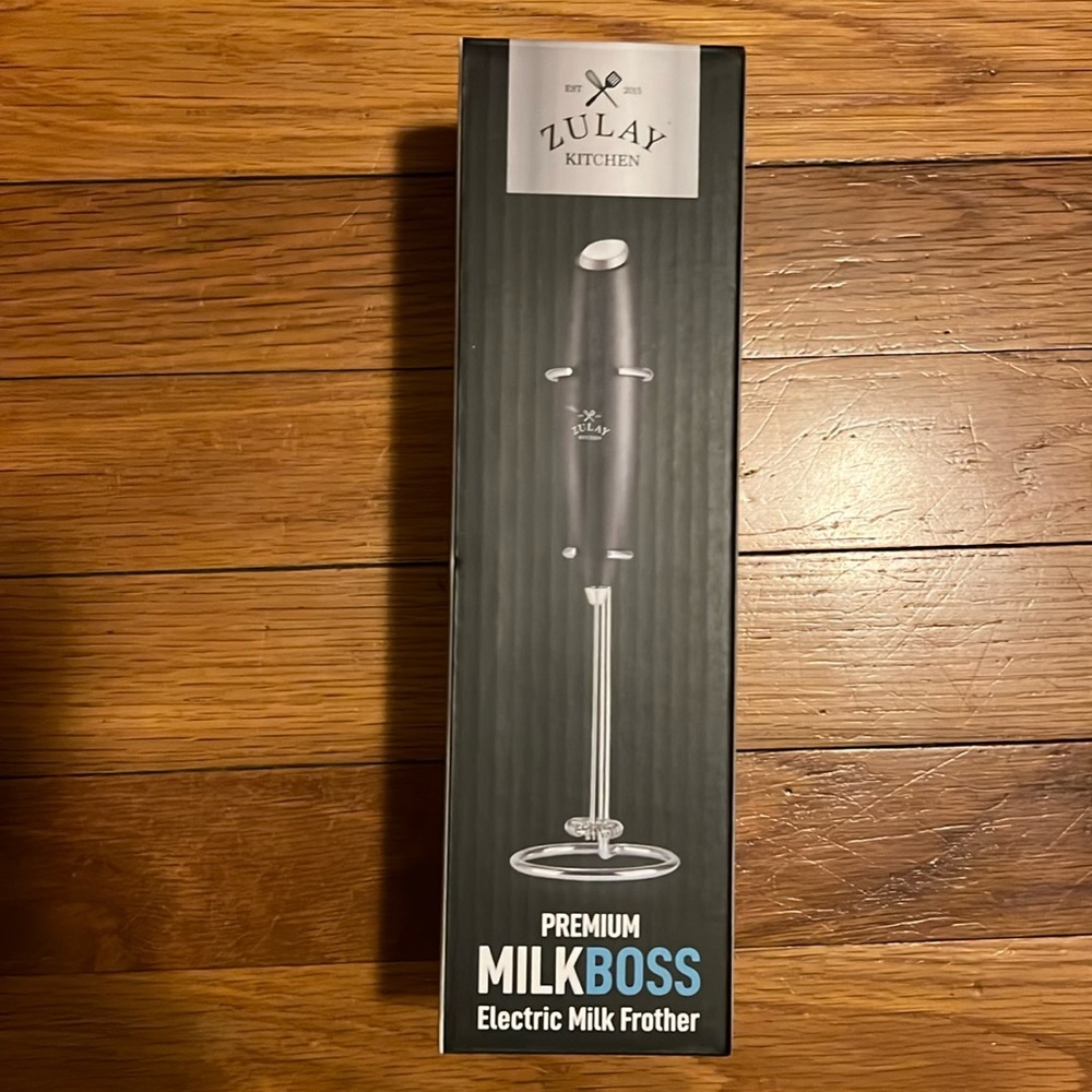 Electric milk frother, never used still in box